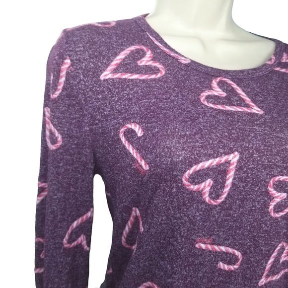 Victorias Secret Candy Cane Heart Pajama Top - Picture 9 of 9